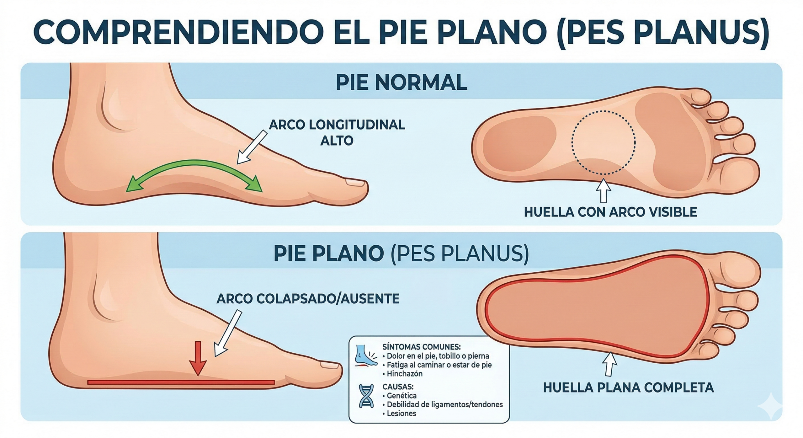 Pie Plano en Adultos y Niños: Guía Completa sobre Causas, Síntomas y el Poder de las Plantillas Personalizadas